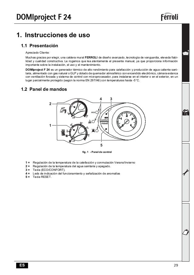 Инструкция ferroli domiproject c24